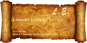 Lassan Enikő névjegykártya
